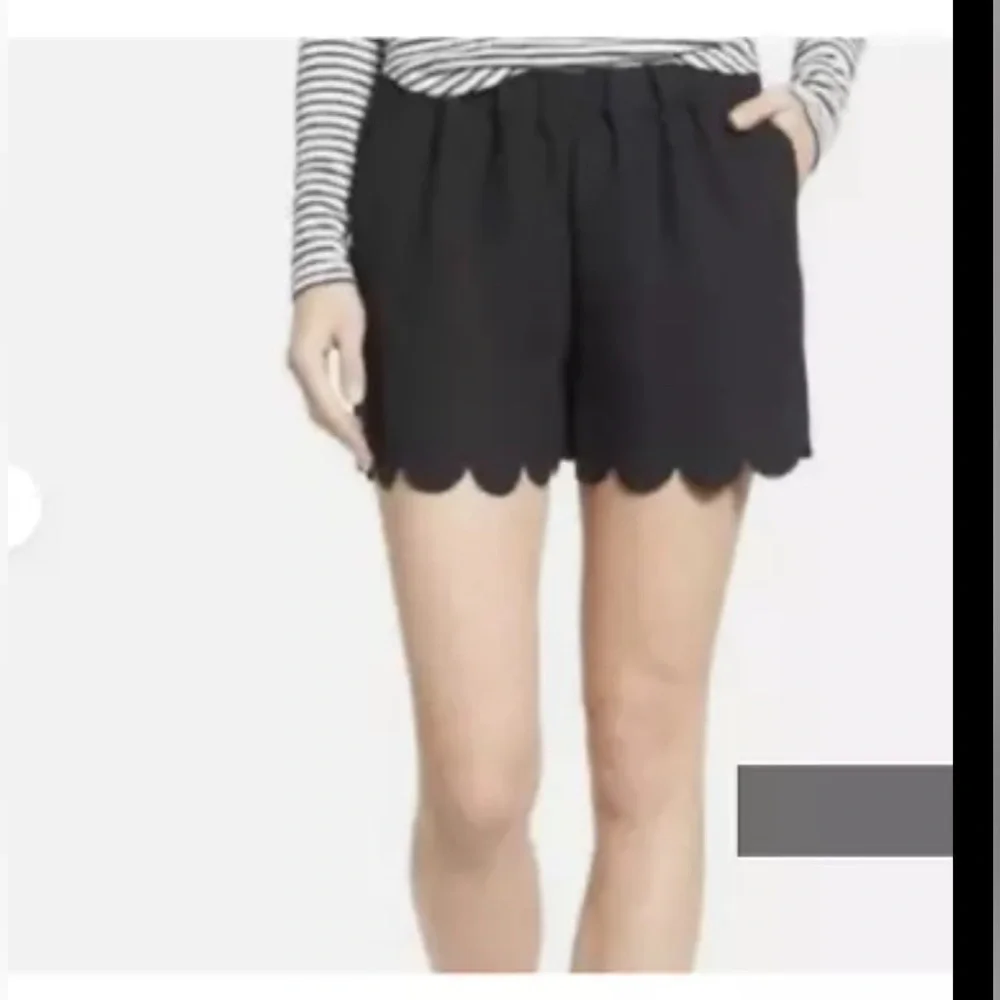 Madewell Womens 2XS Black Scalloped Edge Elastic Waist Pocket Short Shorts XXS 0